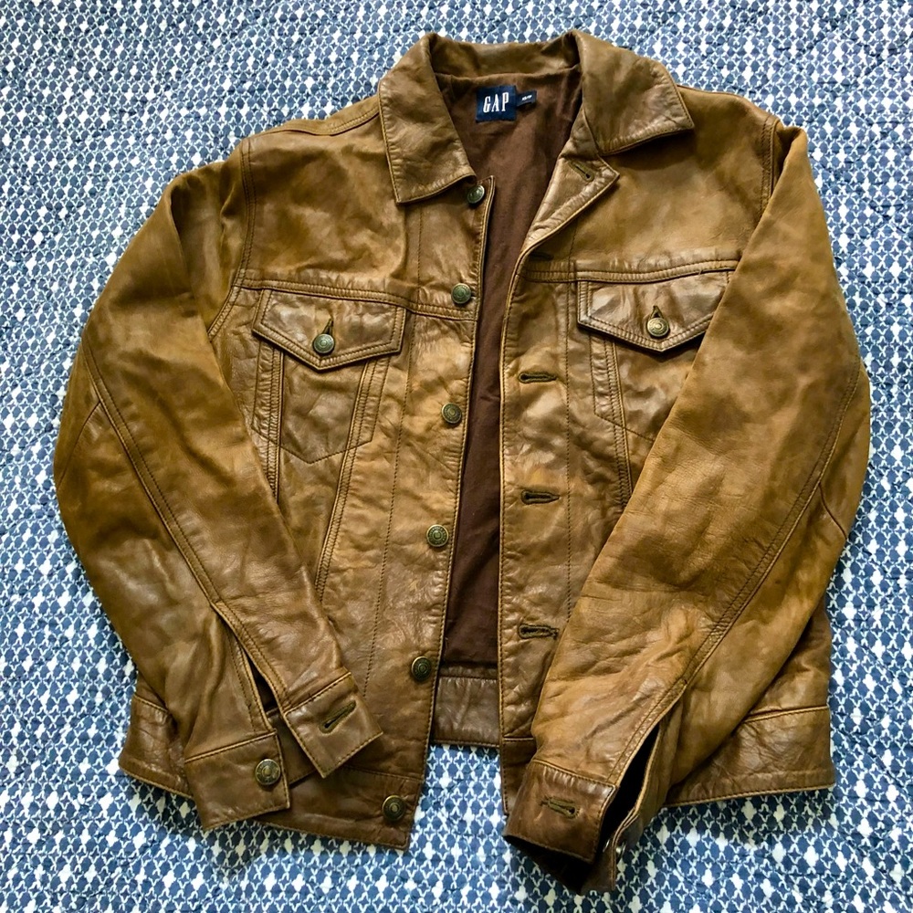 Vintage GAP Genuine Brown Leather Jacket